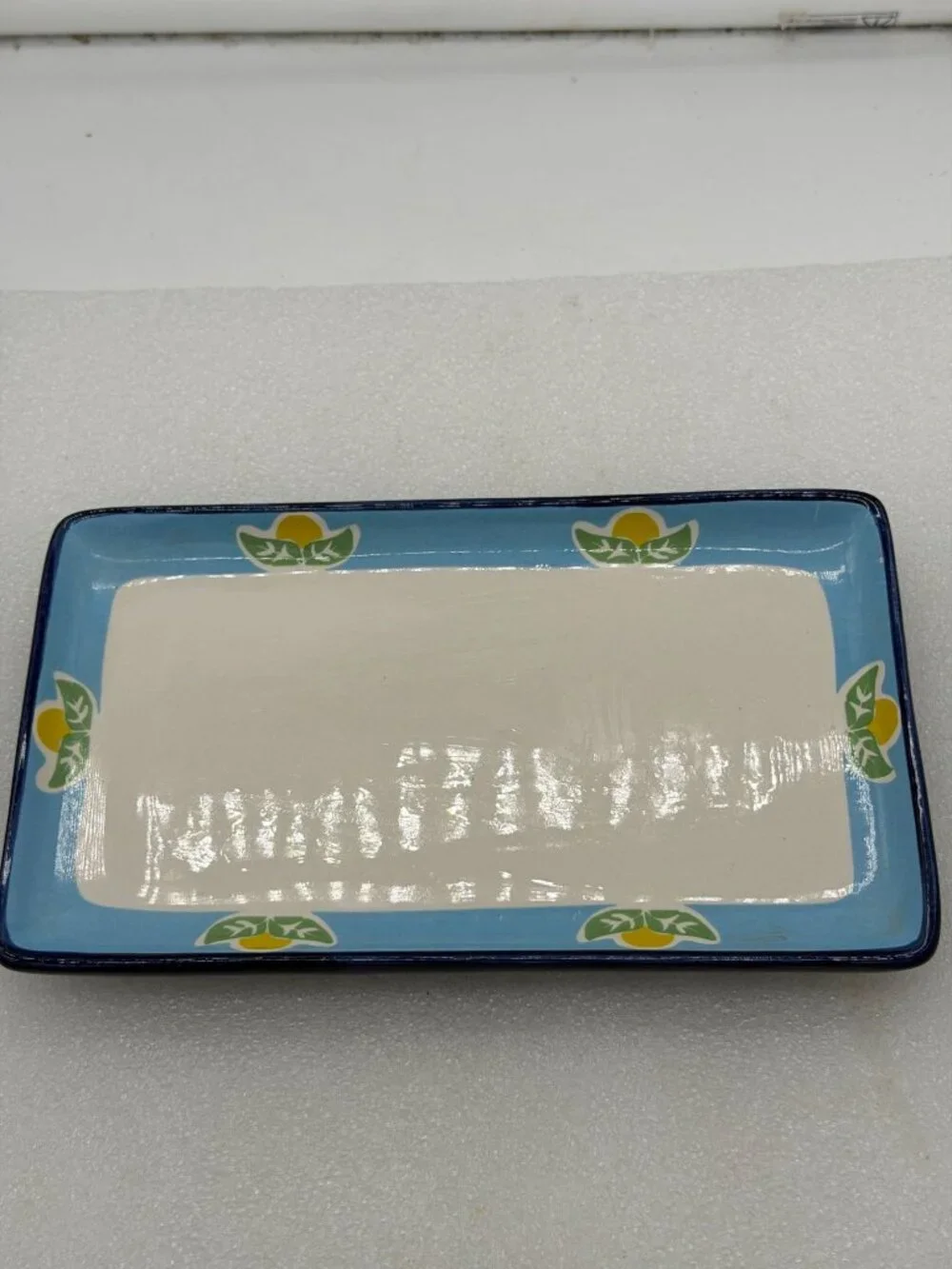 Colorful Ceramic Lidded Butter Cheese Dish with Floral Design